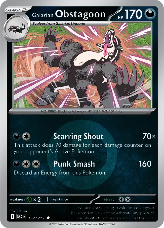 Galarian Obstagoon 132/217 (Energy Symbol Pattern)