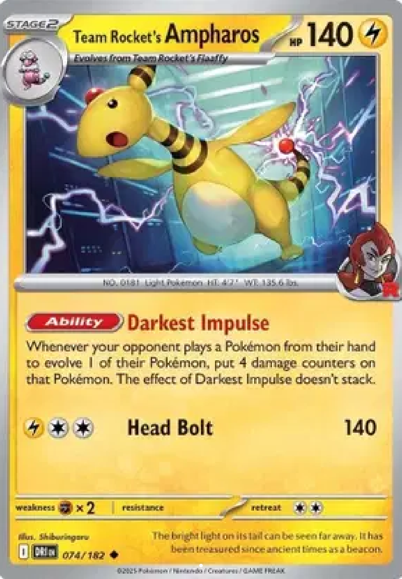 Team Rocket’s Ampharos 074/182