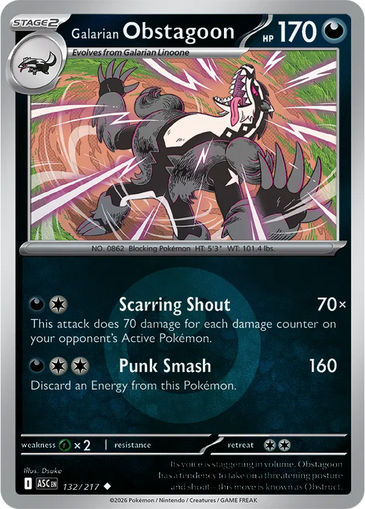 Galarian Obstagoon 132/217 (Energy Symbol Pattern)