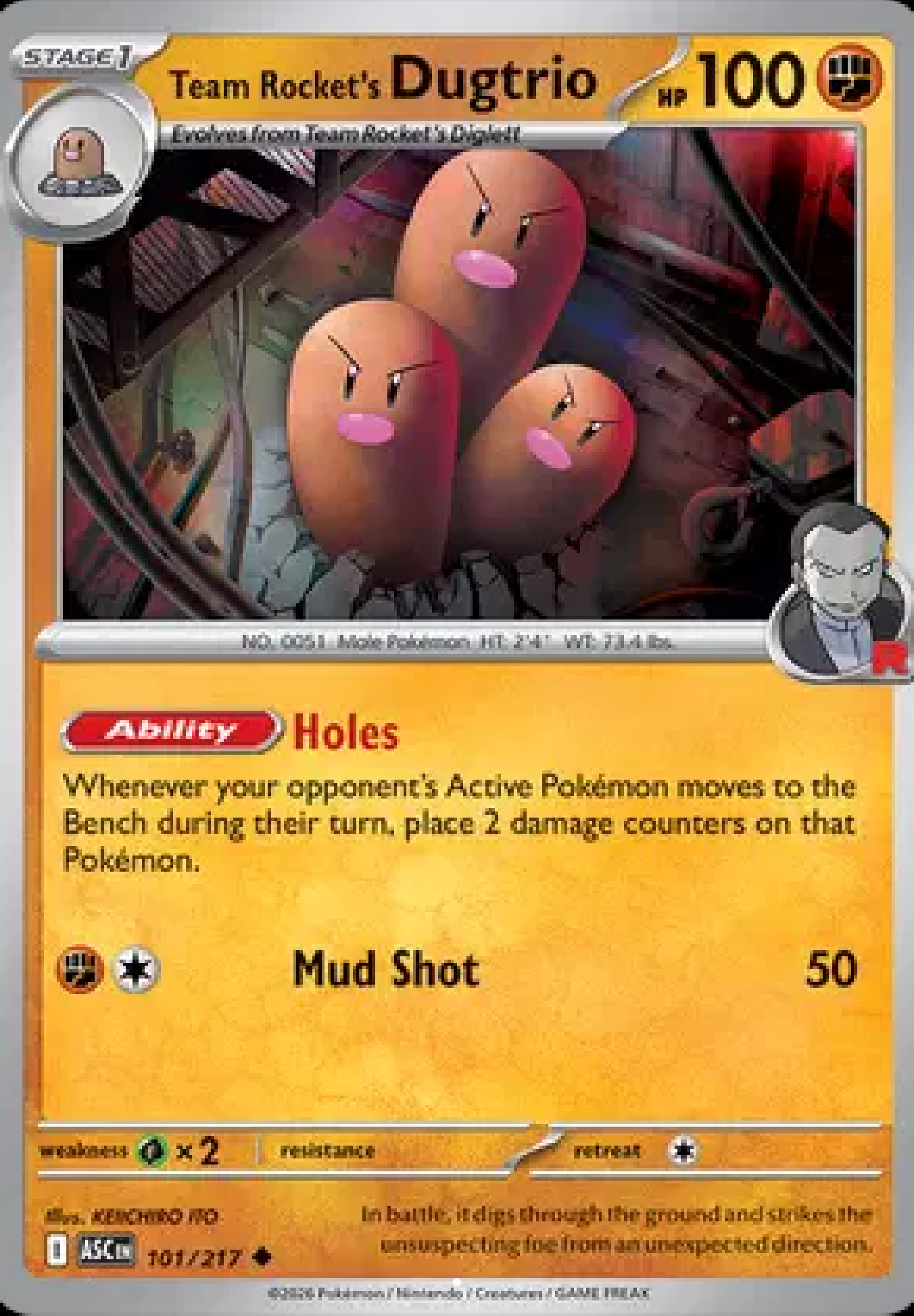 Team Rocket’s Dugtrio 101/217